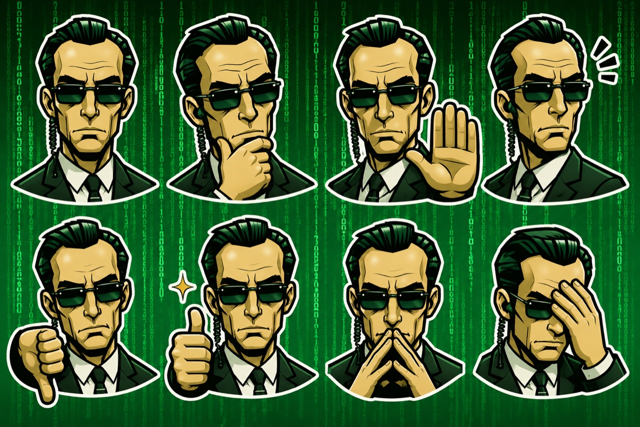 An agent — a wink at the "agent" from The Matrix
